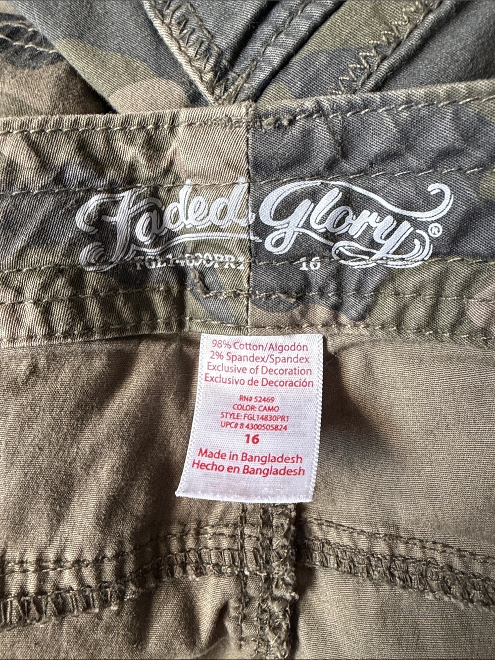 Womens Camo Cargo Pants - Olive Camo - Picture 5 of 5